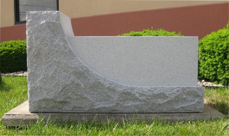 Unique Gray Boulder Bench Monument